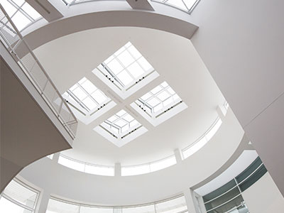 Interior view of skylight in hospital